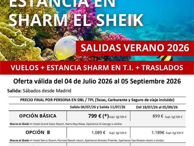 8 DÍAS ESTANCIA EN SHARM EL SHEIK