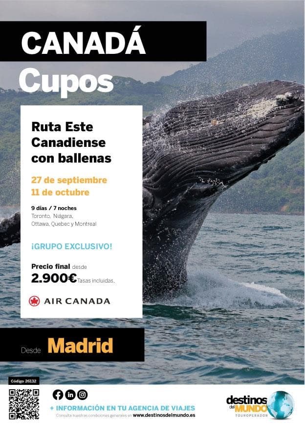 Foto 1 RUTA DEL ESTE CANADIENSE CON BALLENAS
